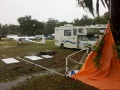 After the tornado hit Sun-N-Fun 2011 - Tent Down