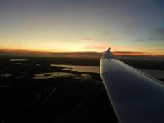 Flying home after a day of soaring